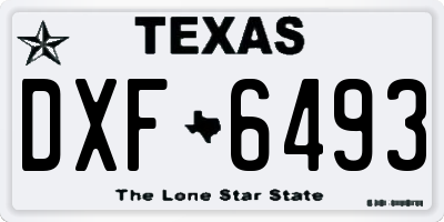 TX license plate DXF6493