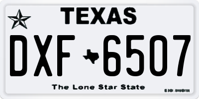 TX license plate DXF6507