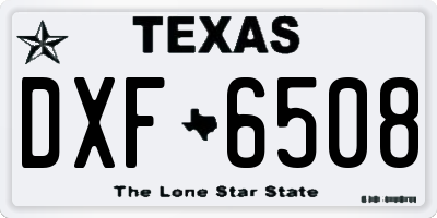TX license plate DXF6508