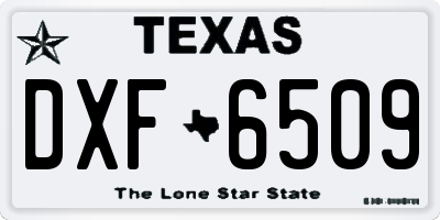 TX license plate DXF6509
