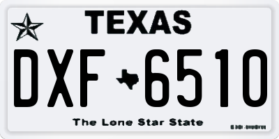 TX license plate DXF6510