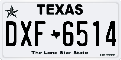 TX license plate DXF6514