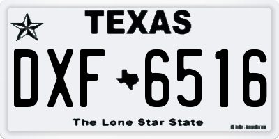 TX license plate DXF6516