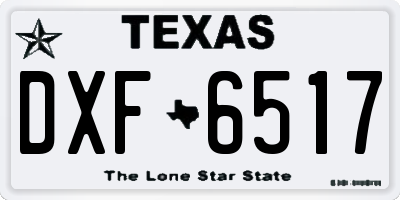TX license plate DXF6517