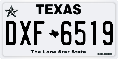 TX license plate DXF6519
