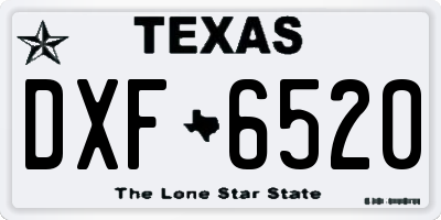 TX license plate DXF6520