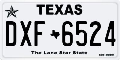 TX license plate DXF6524