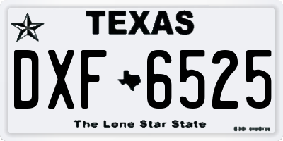 TX license plate DXF6525