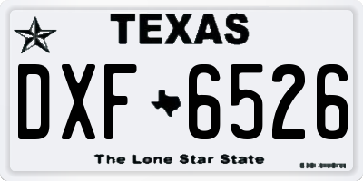 TX license plate DXF6526