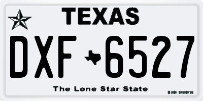 TX license plate DXF6527