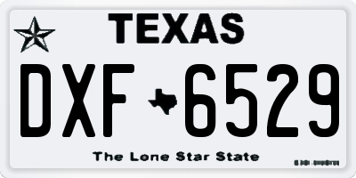 TX license plate DXF6529