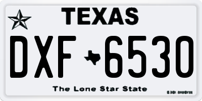 TX license plate DXF6530