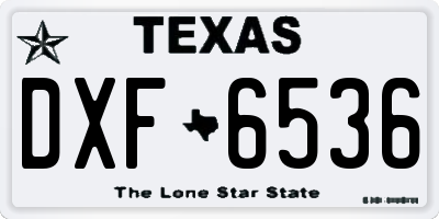 TX license plate DXF6536