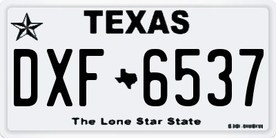 TX license plate DXF6537