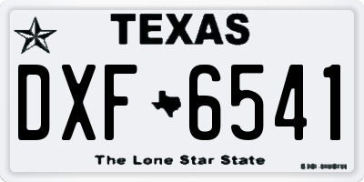 TX license plate DXF6541