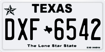 TX license plate DXF6542
