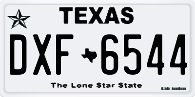 TX license plate DXF6544