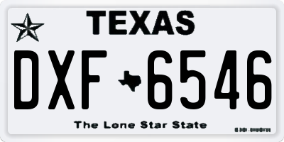 TX license plate DXF6546