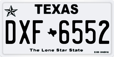 TX license plate DXF6552