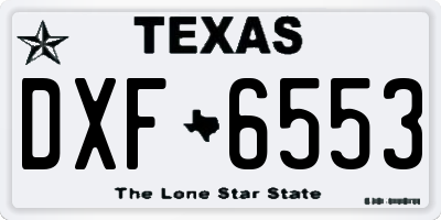 TX license plate DXF6553