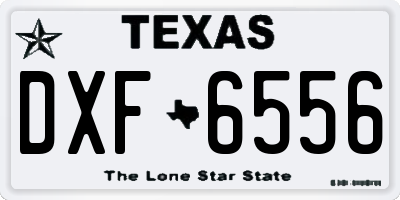 TX license plate DXF6556