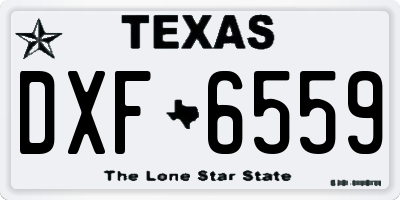 TX license plate DXF6559