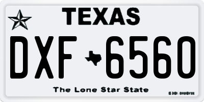 TX license plate DXF6560