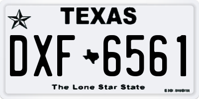 TX license plate DXF6561