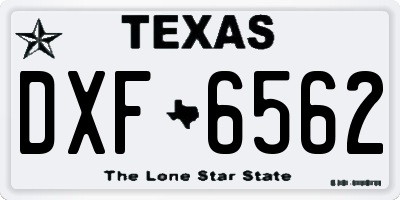 TX license plate DXF6562