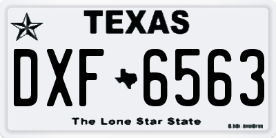 TX license plate DXF6563