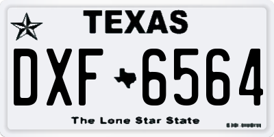 TX license plate DXF6564