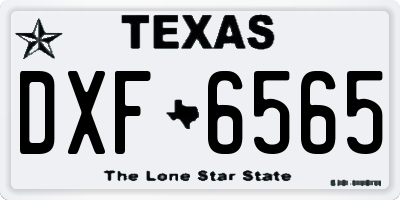 TX license plate DXF6565