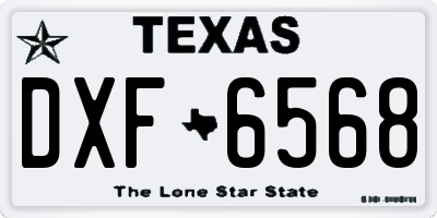 TX license plate DXF6568