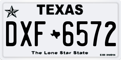 TX license plate DXF6572