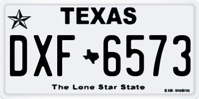 TX license plate DXF6573