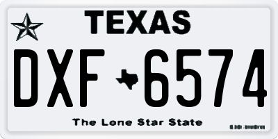 TX license plate DXF6574
