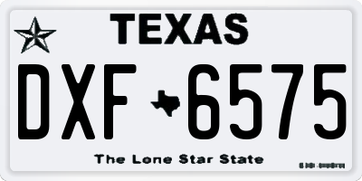 TX license plate DXF6575