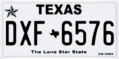 TX license plate DXF6576
