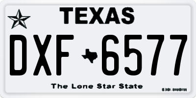 TX license plate DXF6577
