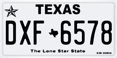 TX license plate DXF6578