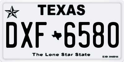 TX license plate DXF6580