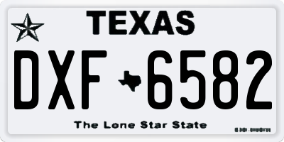 TX license plate DXF6582