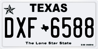 TX license plate DXF6588