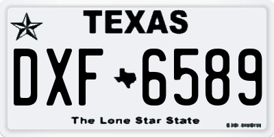 TX license plate DXF6589