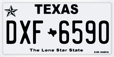 TX license plate DXF6590