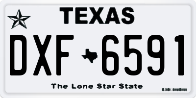 TX license plate DXF6591