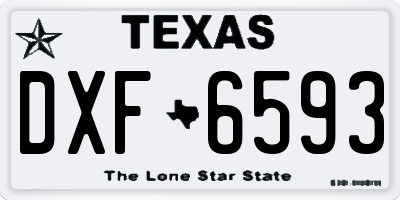 TX license plate DXF6593