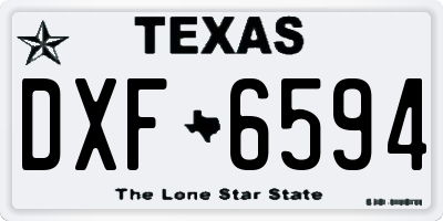 TX license plate DXF6594