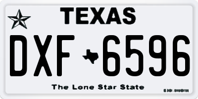 TX license plate DXF6596