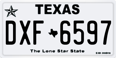 TX license plate DXF6597
